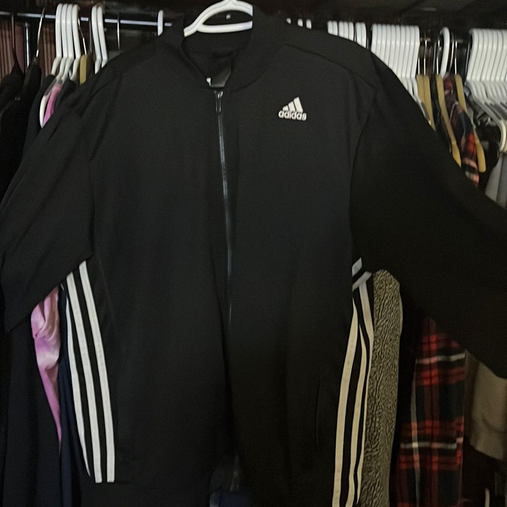 Black adidas track jacket size L